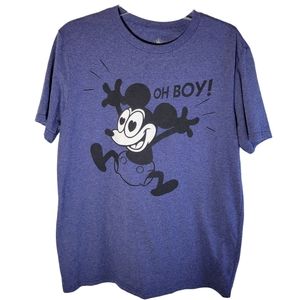 Disney blue t-shirt with black vintage Mickey Oh Boy graphic Size Medium